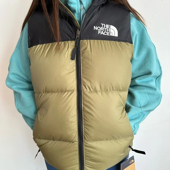New The North Face Puffer Nuptse vest olivegreen 700 series unisex Large USA